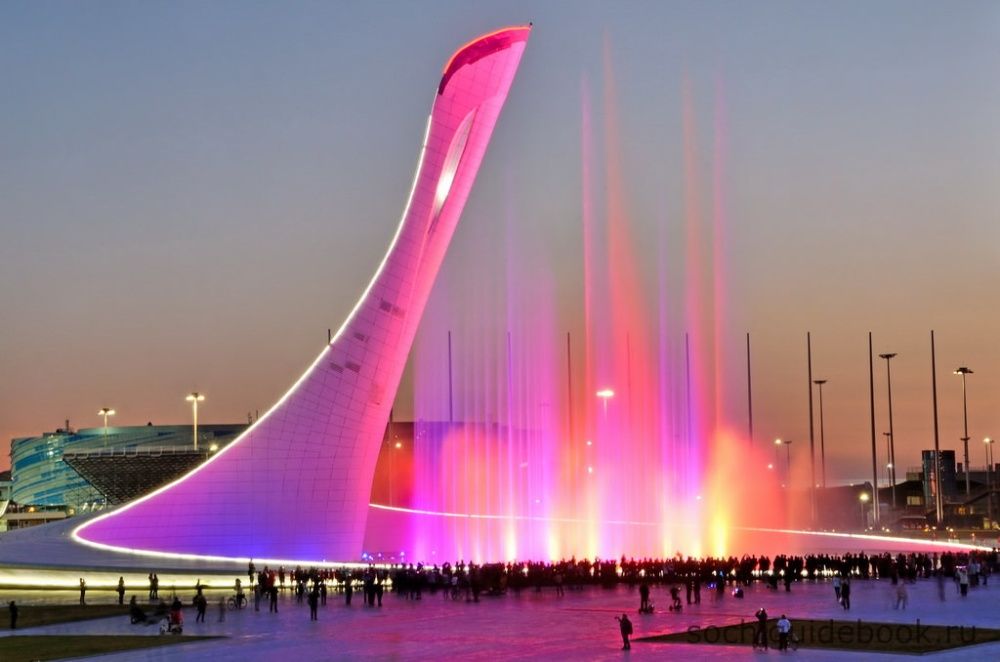 Фото поющих фонтанов в Олимпийском парке