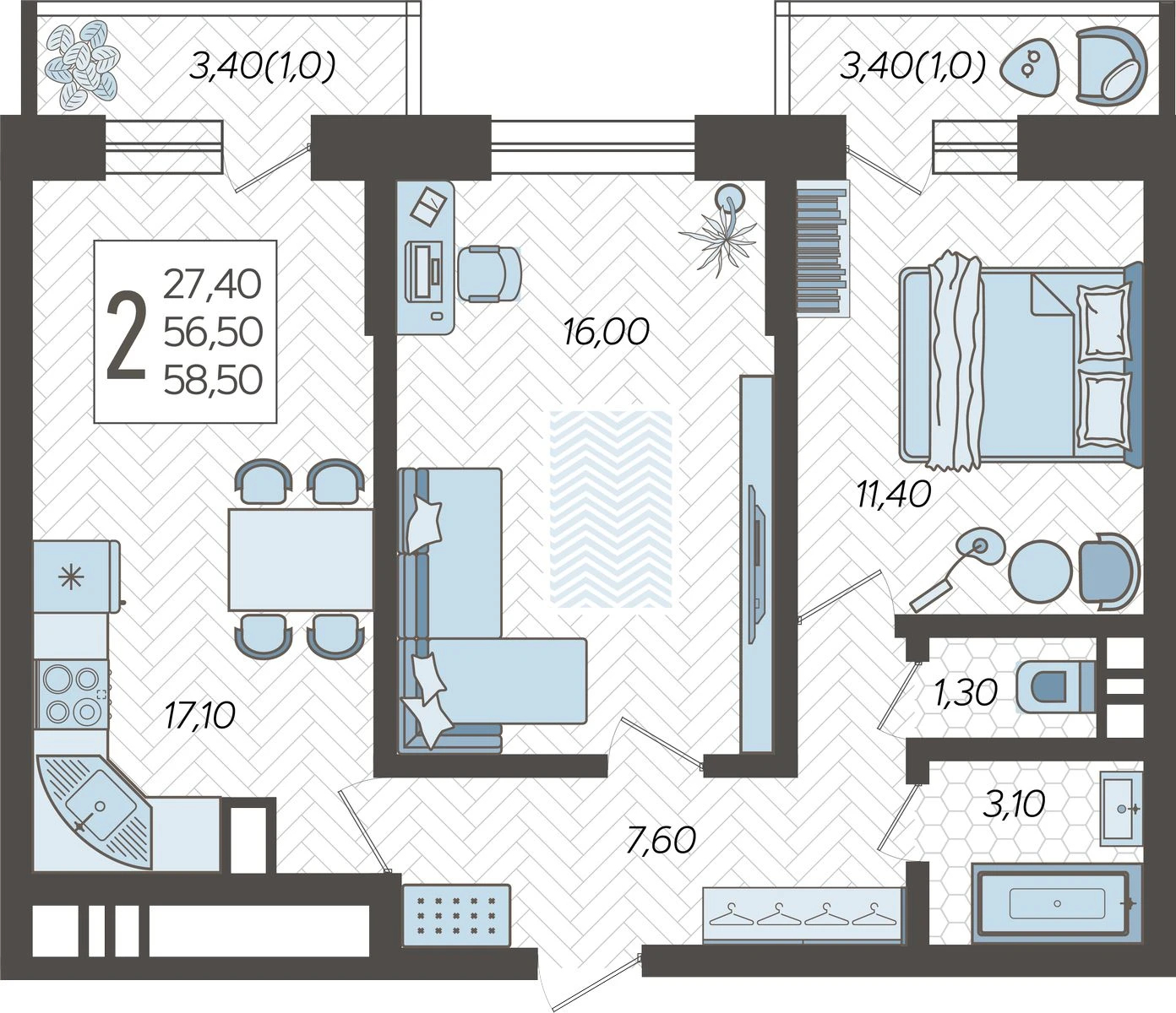 2-комнатная