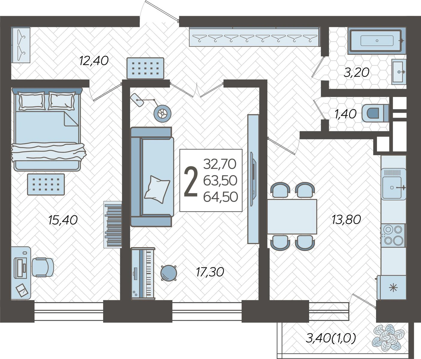 2-комнатная