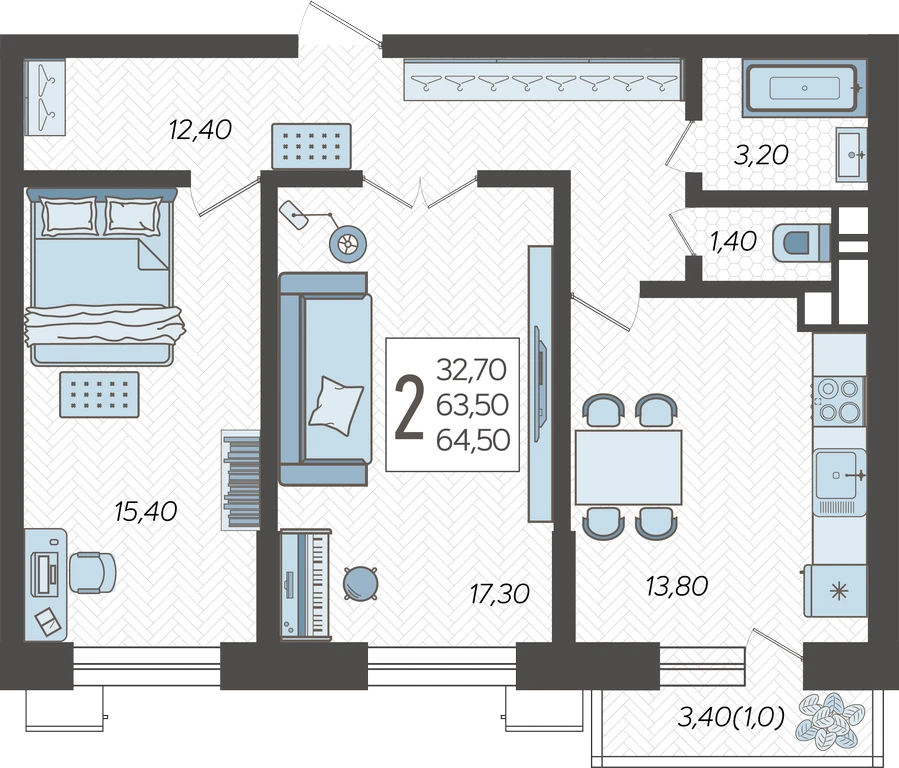 2-комнатная