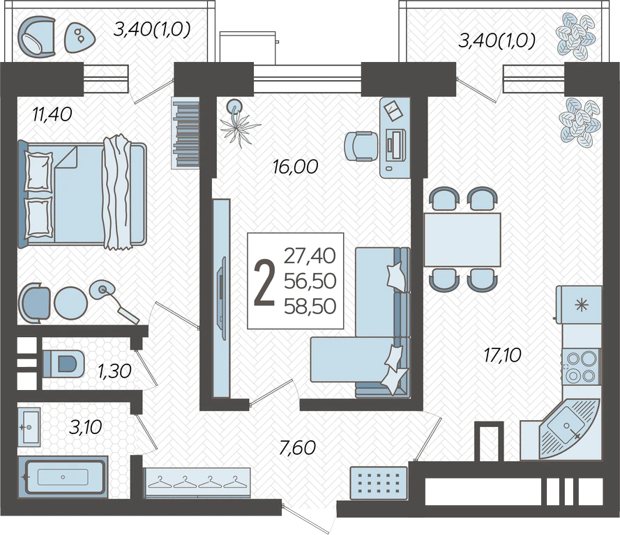 2-комнатная