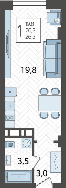 1-комнатная