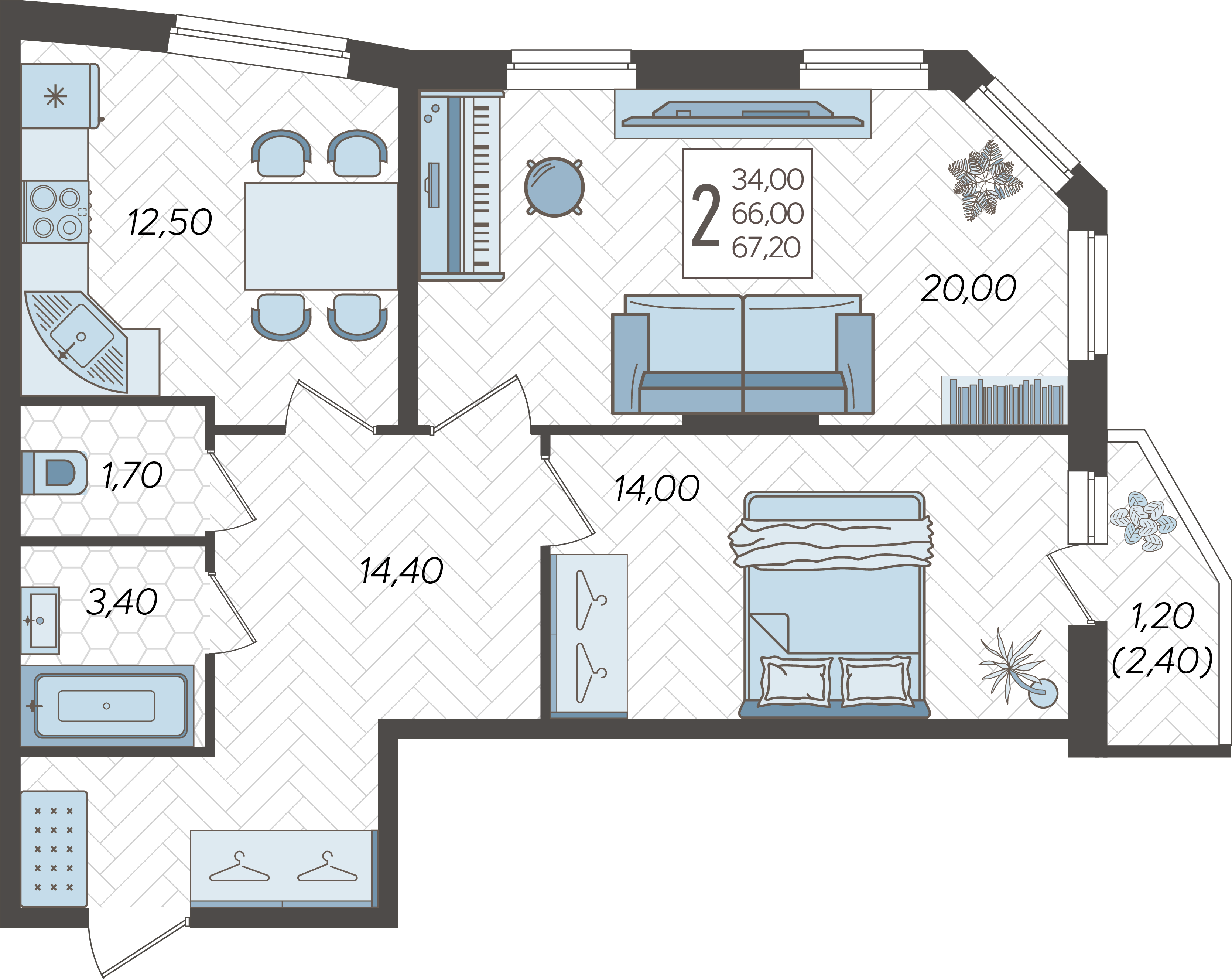 2-комнатная