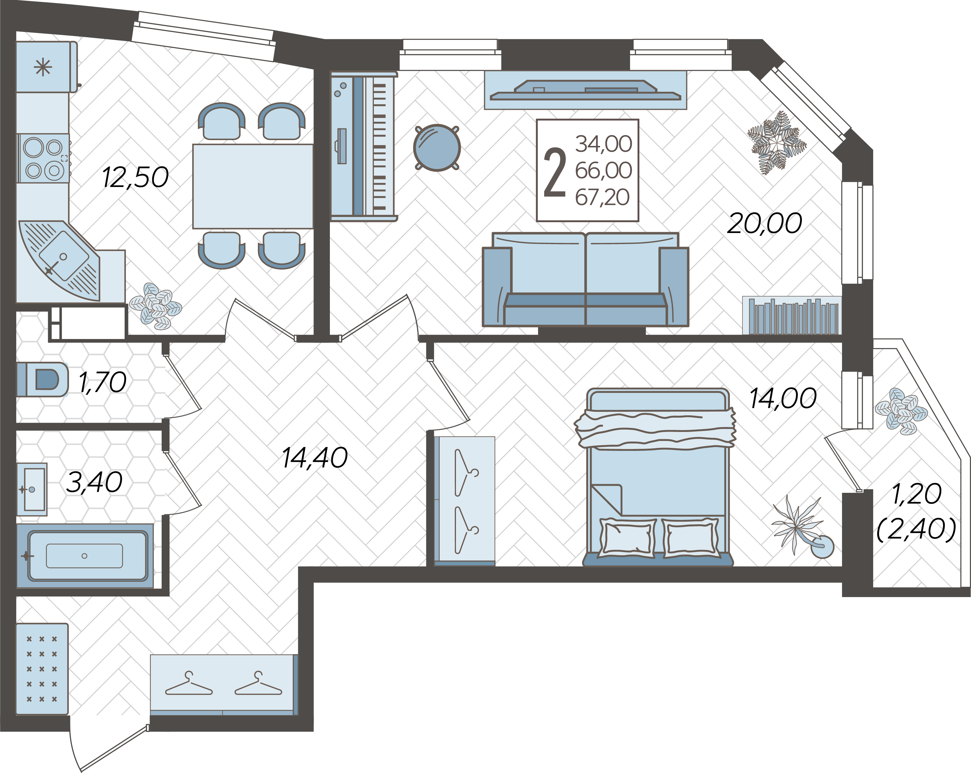 2-комнатная