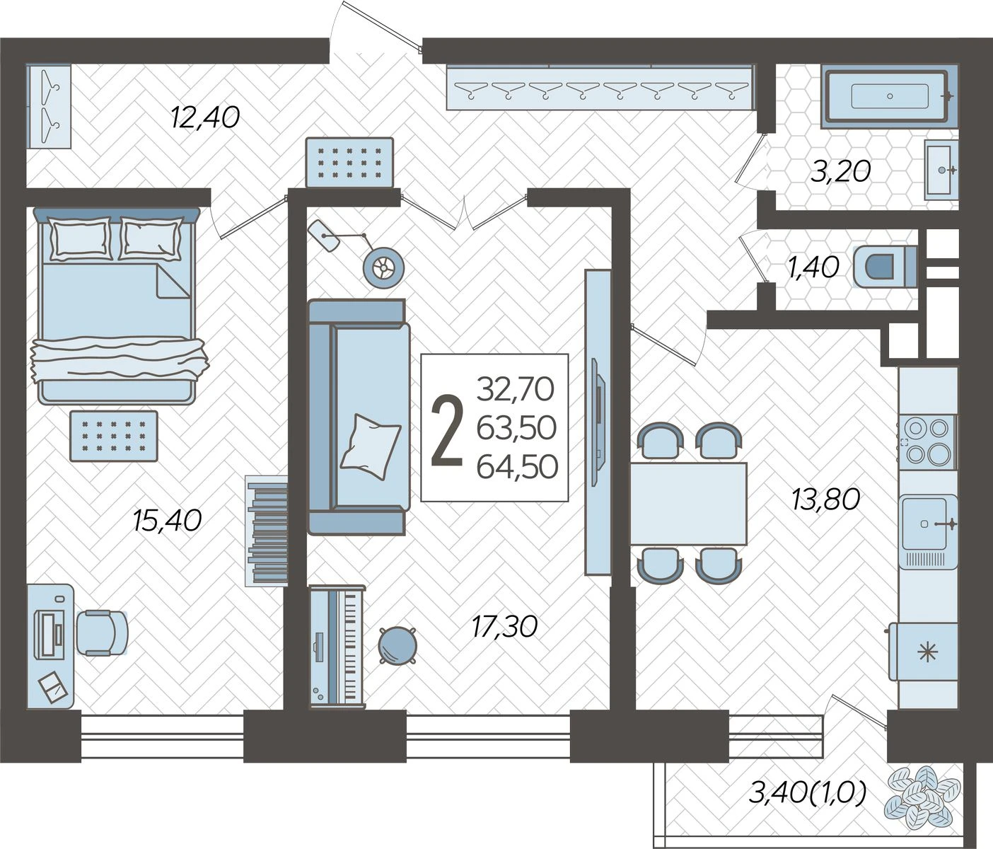 2-комнатная