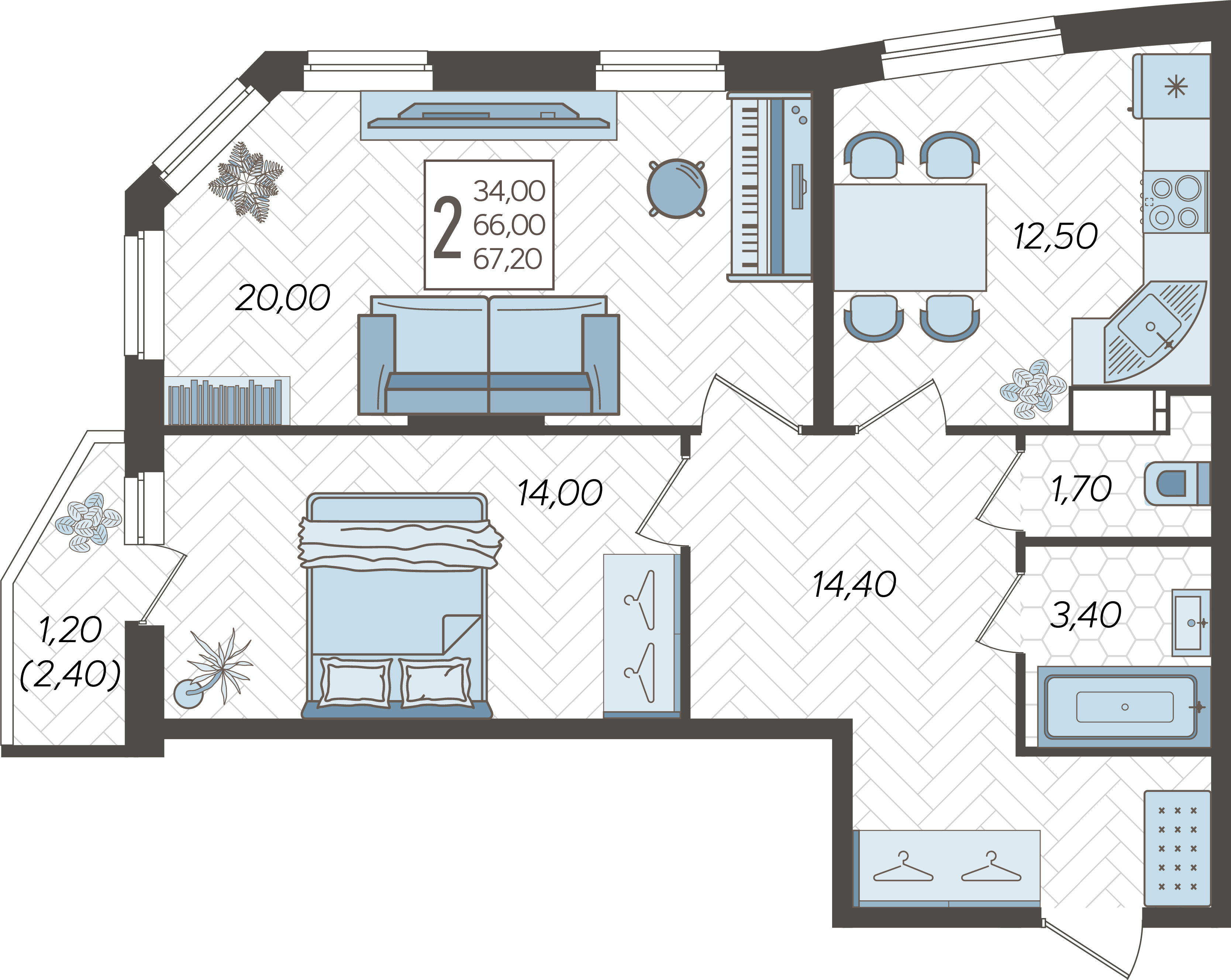 2-комнатная
