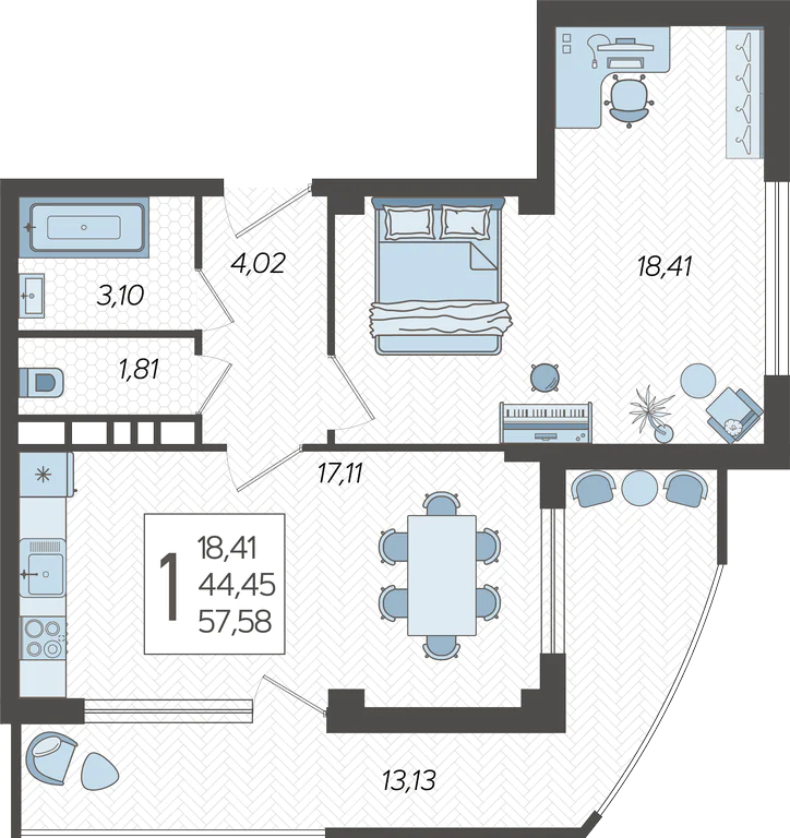 1-комнатная