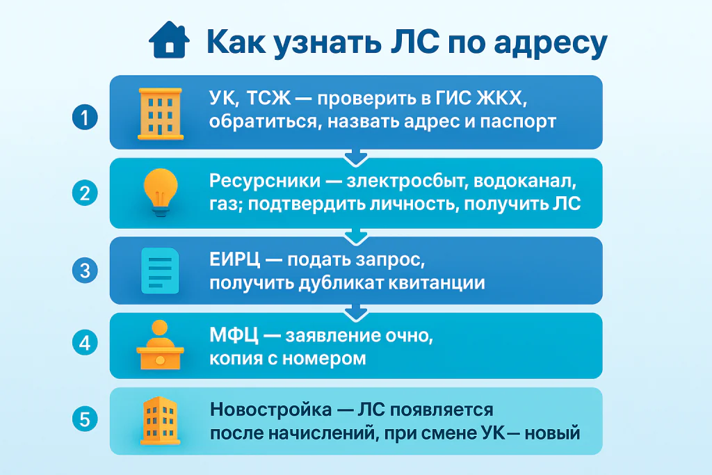 Как узнать ЛС по адресу