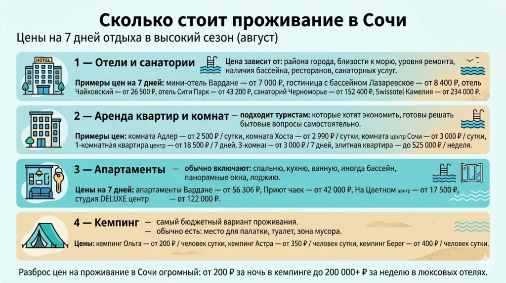 Сколько стоит проживание в Сочи