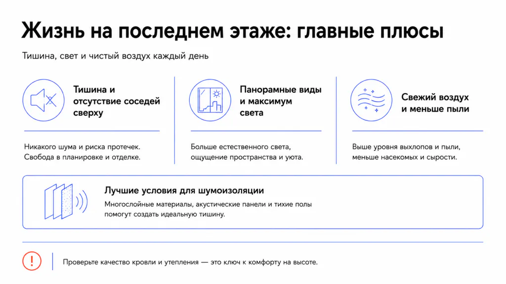 Преимущества квартиры на последнем этаже