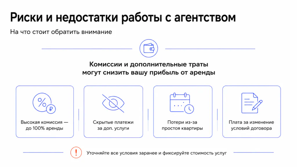 Недостатки сдачи квартиры через агенство