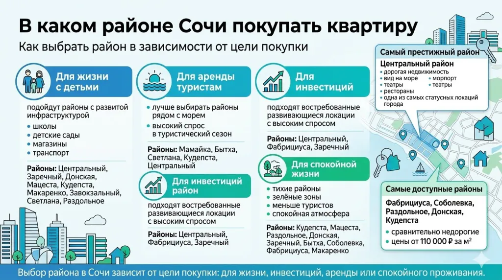 В каком районе Сочи покупать квартиру
