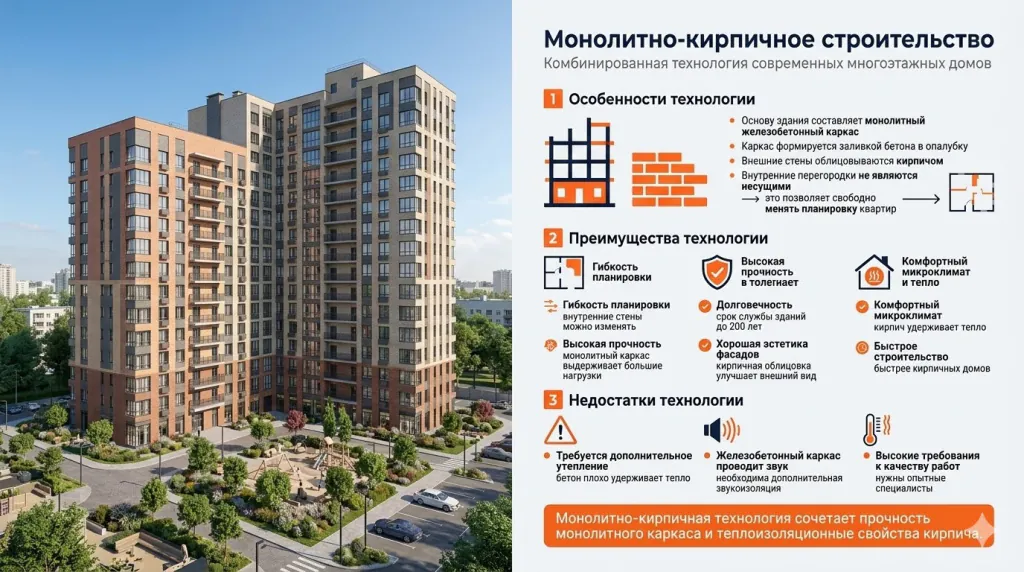 Монолитно-кирпичное строительство