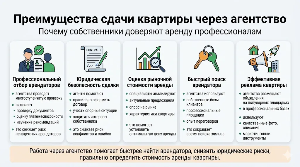 Преимущества сдачи квартиры через агетсво