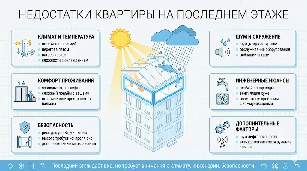 недостатки квартиры на последнем этаже