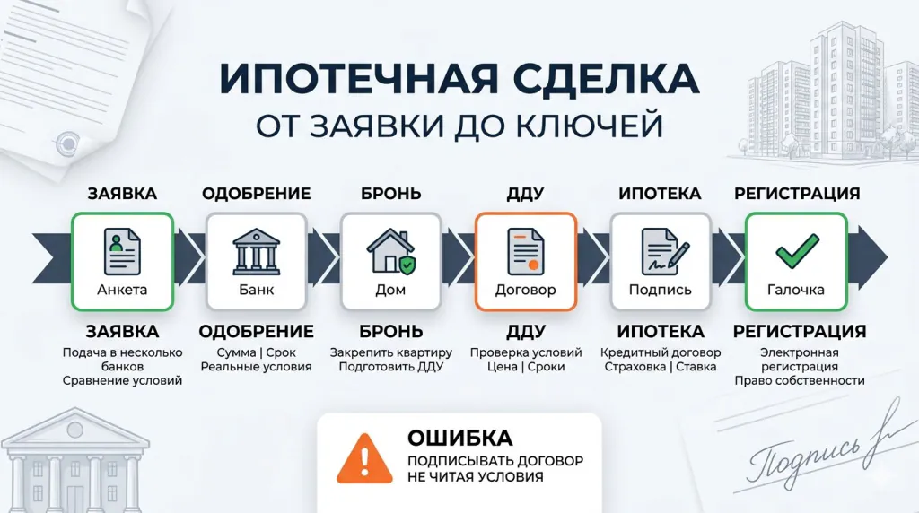 Ипотечная сделка от заявки до ключей