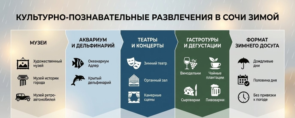 Культурно-познавательные развлечения зимой в Сочи