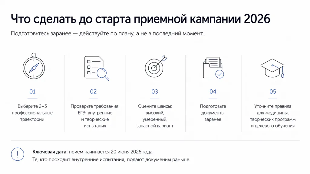 Что сделать до старта приемной кампании 2026 года