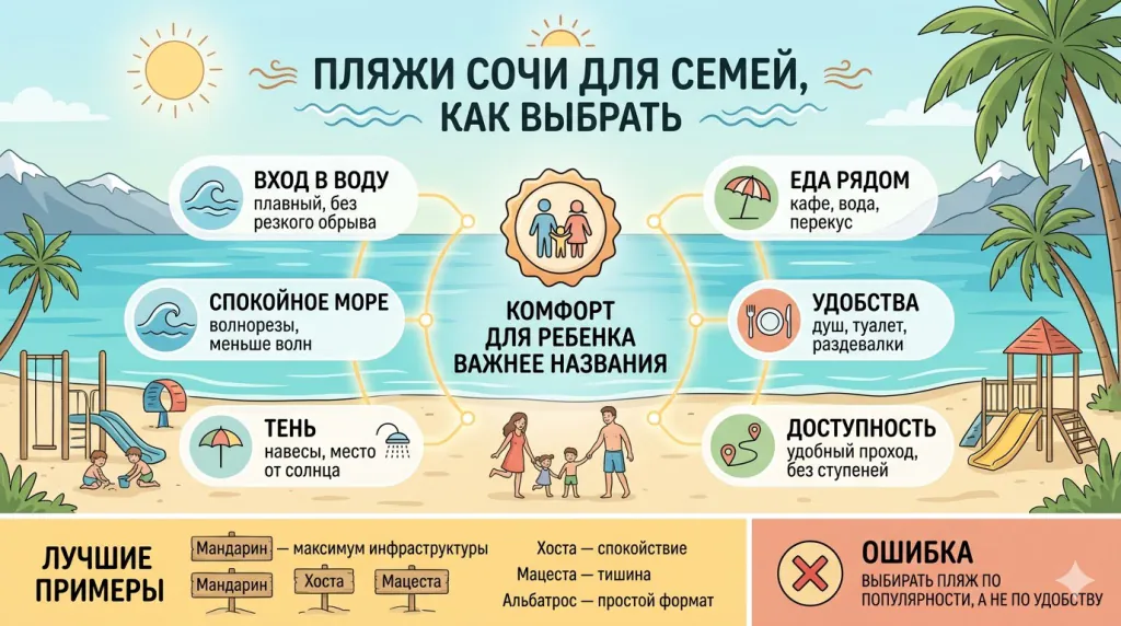 пляжи для симейного отдыха
