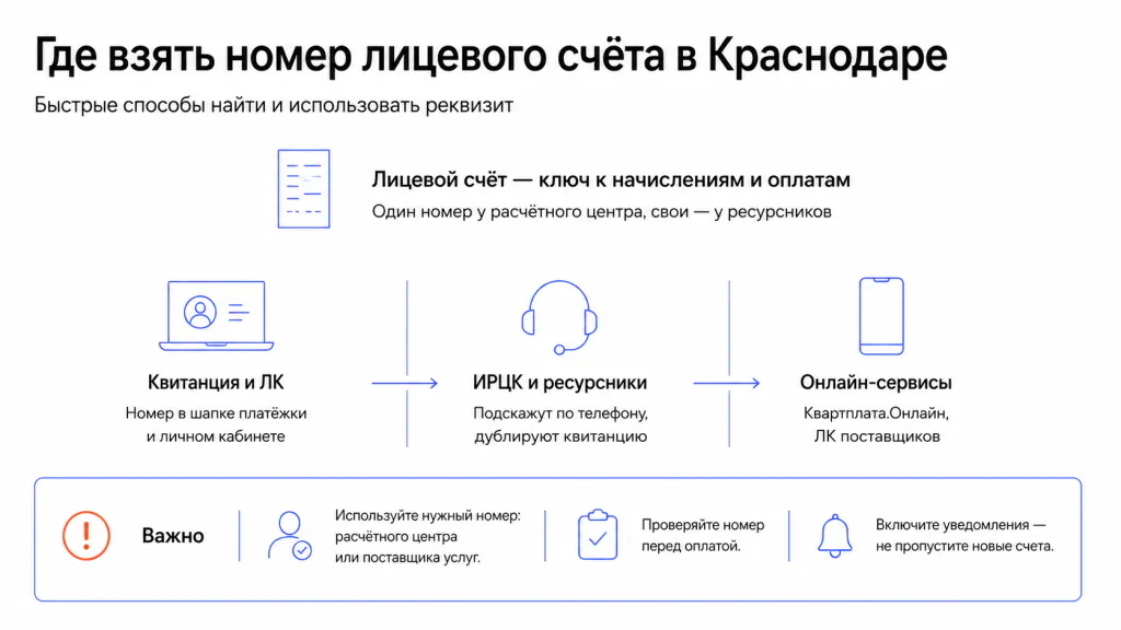 Краснодар — где взять лицевой счет быстро