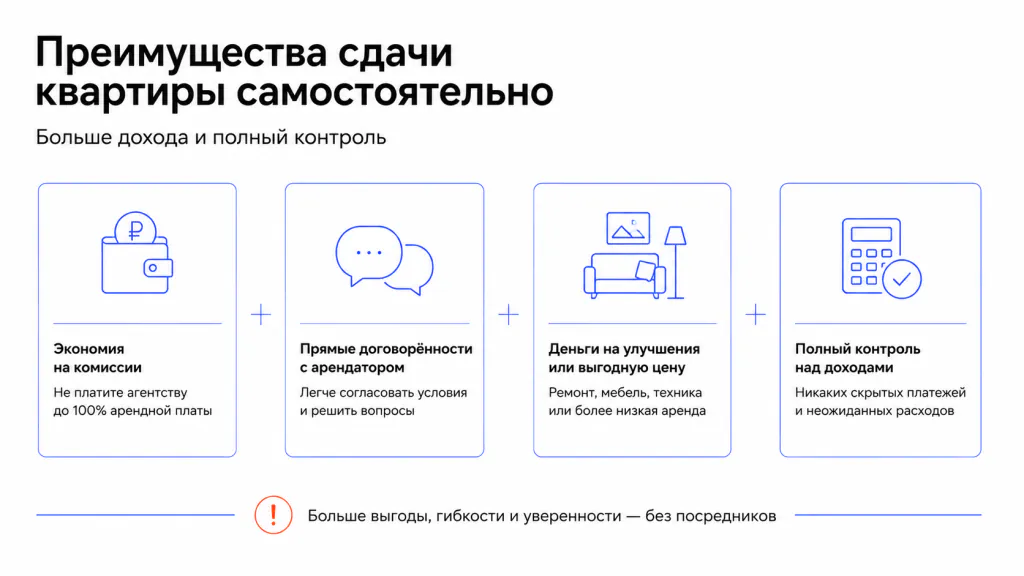 Преимущества сдачи квартиры без посредников