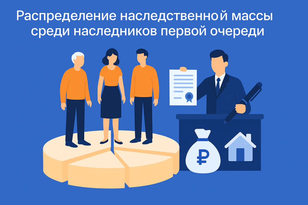 Распределение наследственной массы среди наследников первой очереди Распределение наследственной массы среди наследников первой очереди