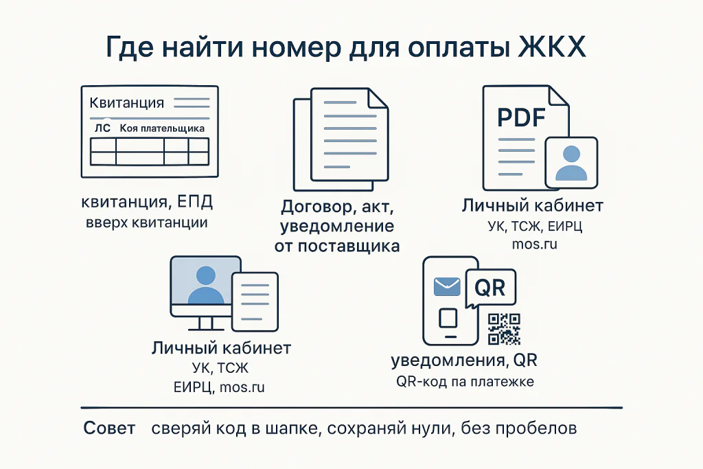 Где найти номер для оплаты ЖКХ