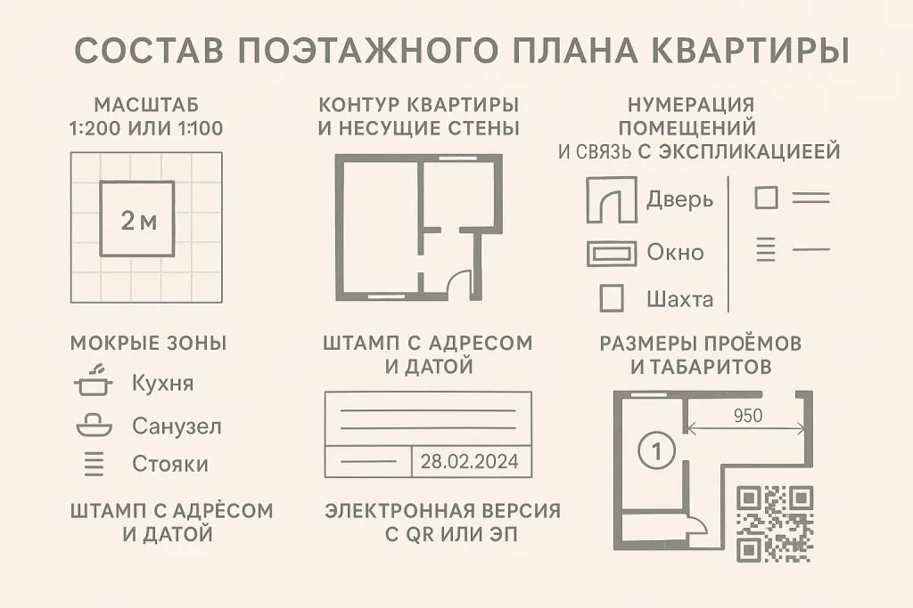 Состав поэтажного плана квартиры Состав поэтажного плана квартиры