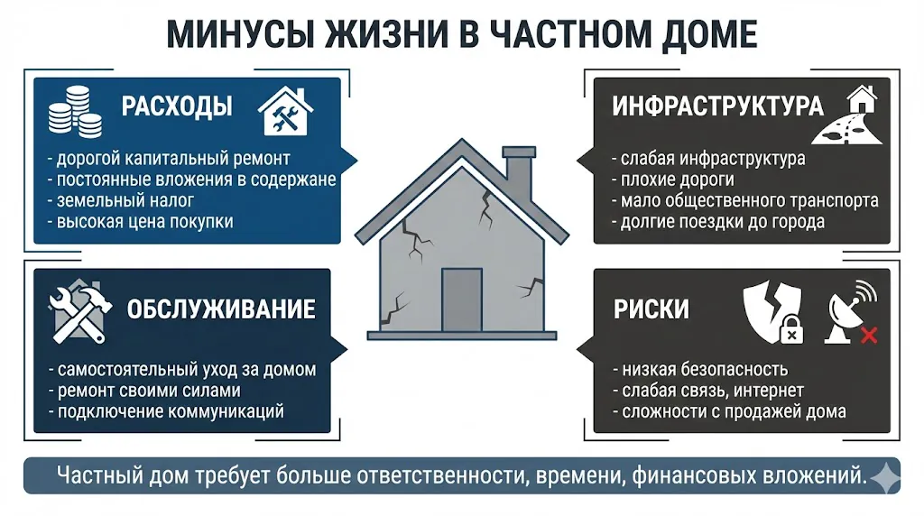 Минусы жизни в частном доме