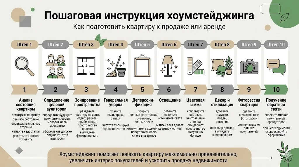 Пошаговая инструкция хоумстейджинга