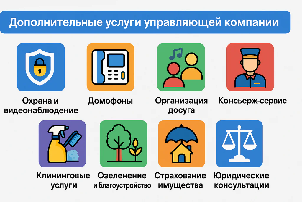 Дополнительные услуги управляющей компании Дополнительные услуги управляющей компании