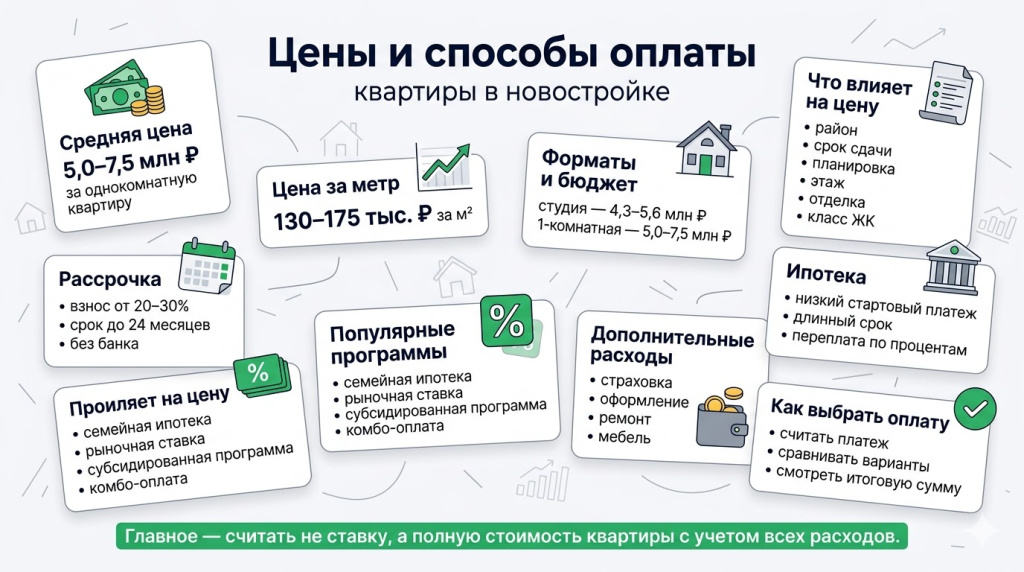 Цены и способы оплаты квартиры в новостройке