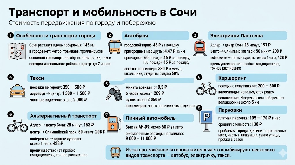 Транспорт и мобильность в Сочи