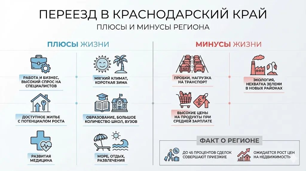Плюсы и минусы переезда в Краснодарский край.