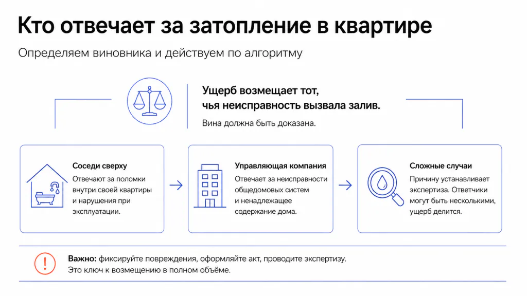 Определение виновника затопления