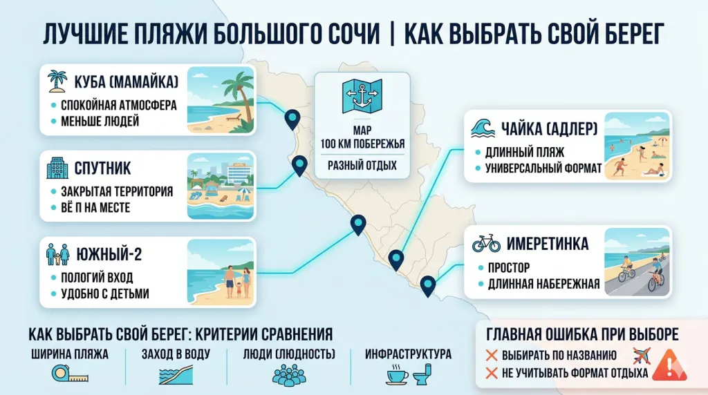 Лучшие пляжи большого Сочи