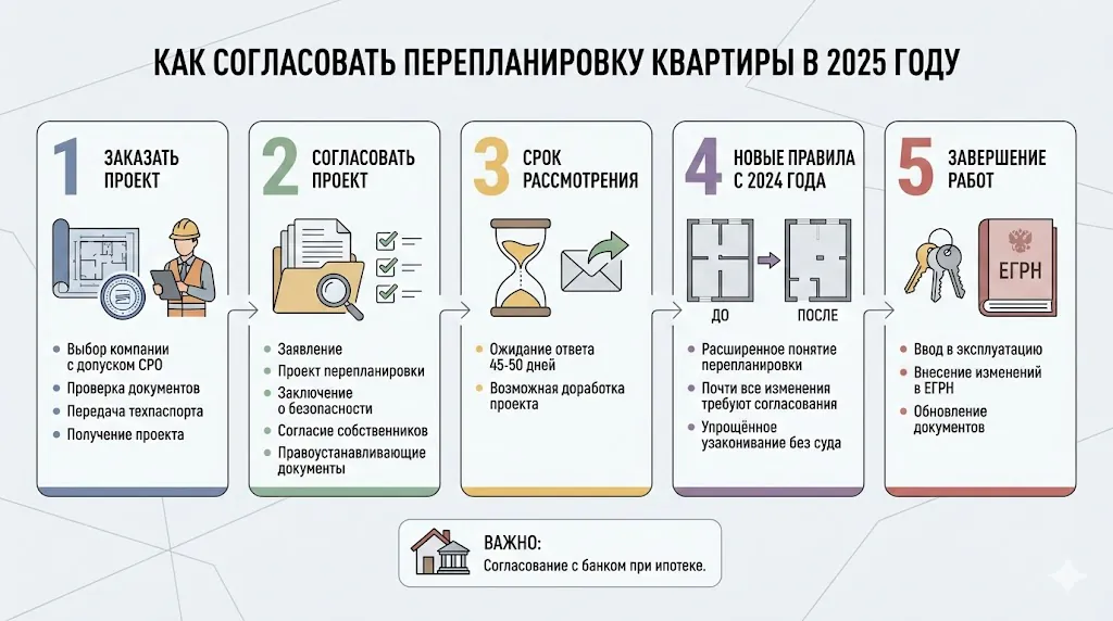 Как согласовать перепланировку квартиры в 2025 году