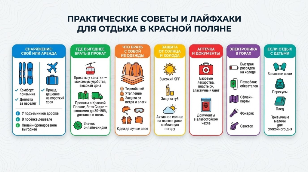 Практические советы и лайфхаки в Красной поляне