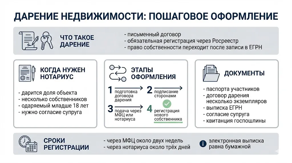 Дарение недвижимости как происходит
