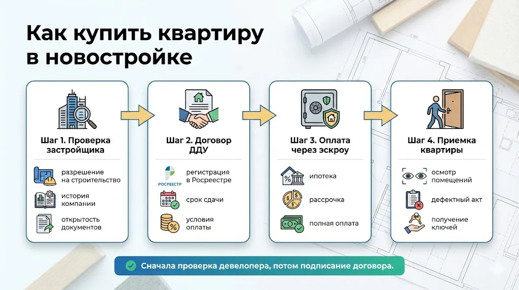 Пошаговая покупка квартиры в новостройке