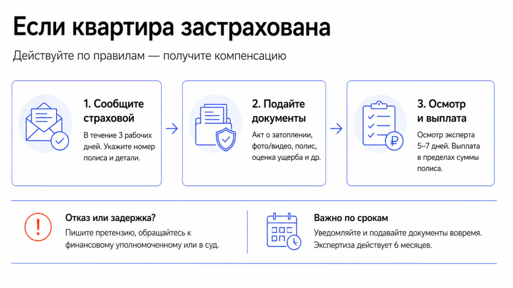 что делать если соседи сверху затопили