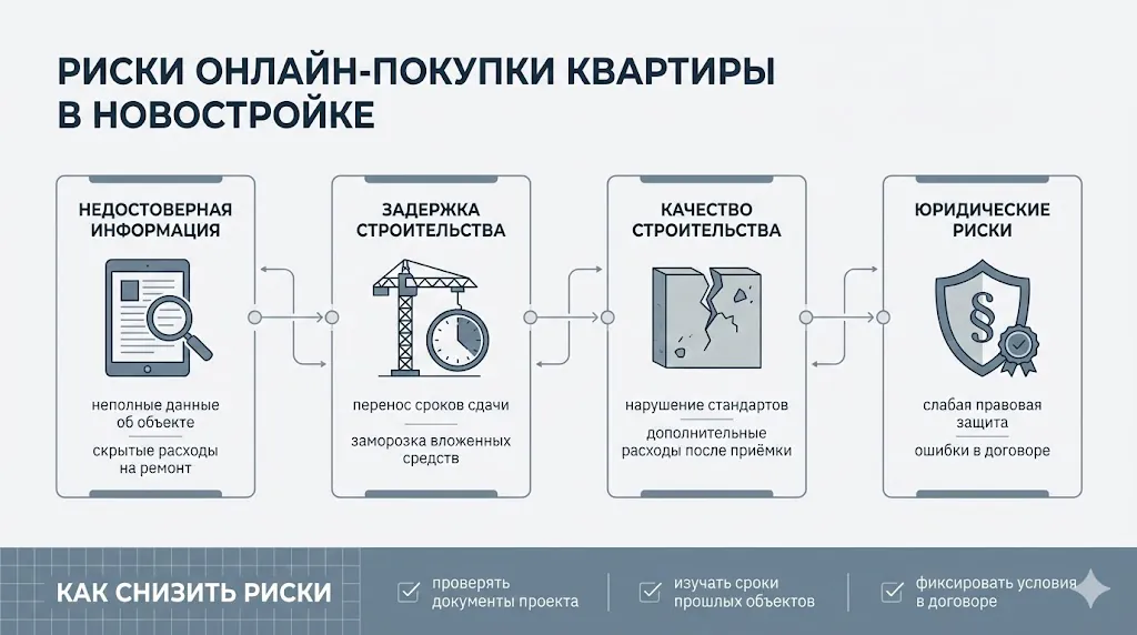 Какие риски при дистанционной покупке жилья у застройщика