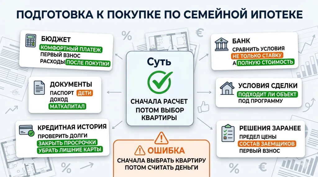Подготовка к покупке по семейной ипотеки
