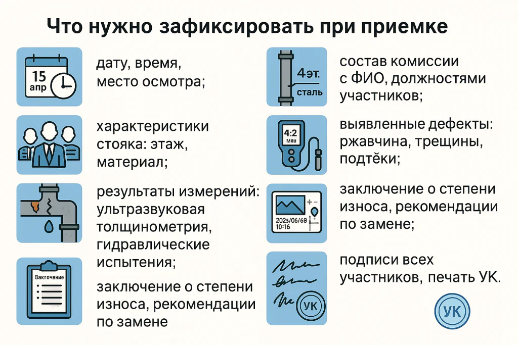 Осмотр, фотофиксация, акт состояния стояка Осмотр, фотофиксация, акт состояния стояка