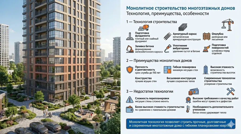 Монолитное строительство домов