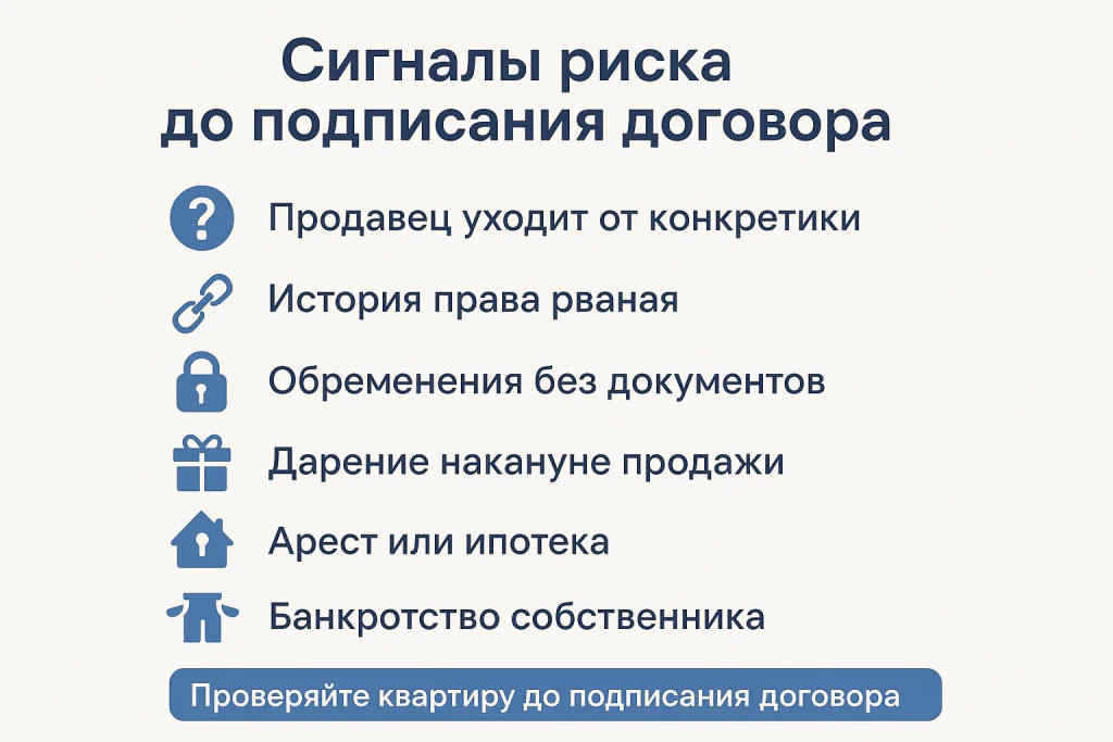 Сигналы риска до подписания договора Сигналы риска до подписания договора