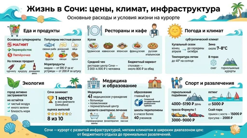 Жизнь в Сочи: цены климат, инфраструктура