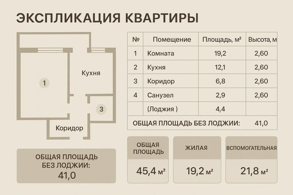 Инфографика квартиры для экспликации Инфографика квартиры для экспликации