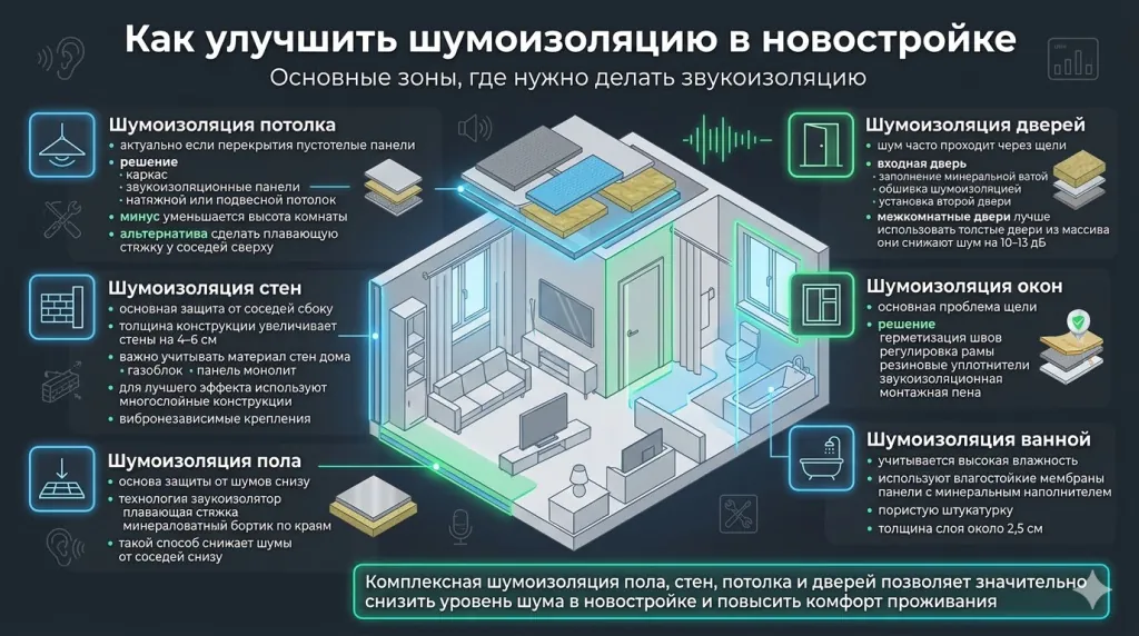 Как улучшить шумоизоляцию в новостройке