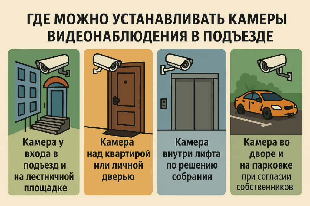 Где устанавливать камеры видеонаблюдения в подъезде Где устанавливать камеры видеонаблюдения в подъезде